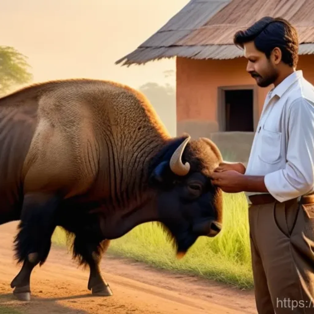 수의사 커리어 개발 전략 - **A Compassionate Rural Veterinarian:**
    A warm and inviting scene depicting a compassionate fema...