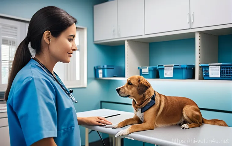 수의사 근무시간의 현실 - **Prompt 1: Compassionate Clinic Care**
    A compassionate female veterinarian in her mid-30s, wear...