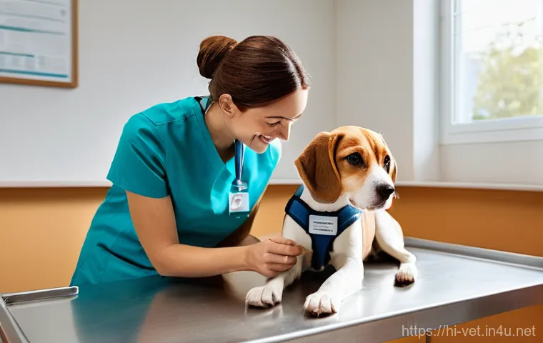 수의사가 진료 중 실수한 경험 - **Prompt 2: Pet Owner Seeking a Second Opinion**
    A clear, brightly lit image set in a modern vet...