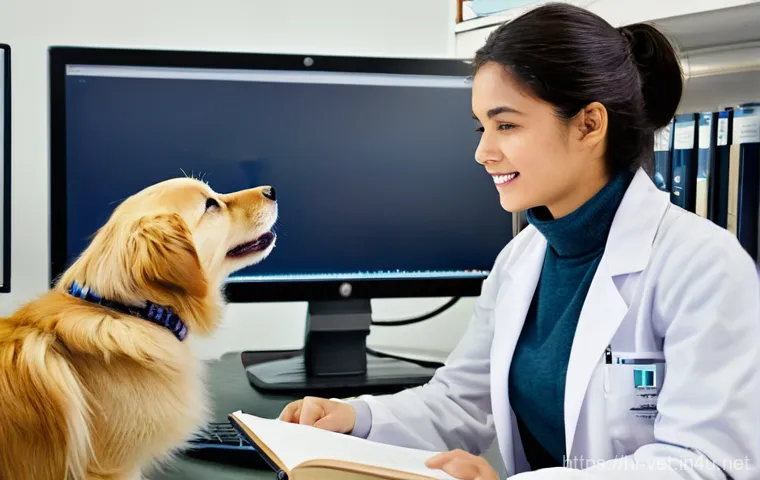 수의사로 이직 준비하기 - Image Prompt 1: The Aspiring Veterinarian's Journey**