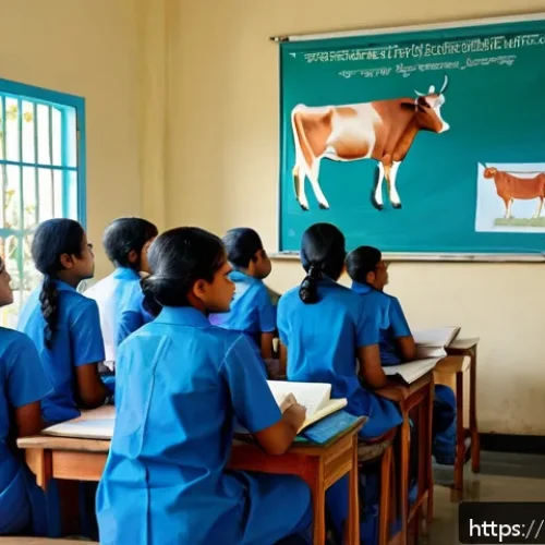 수의사 자격증 취득 가이드 - A detailed and vibrant classroom scene in an Indian veterinary college, showcasing diverse students ...